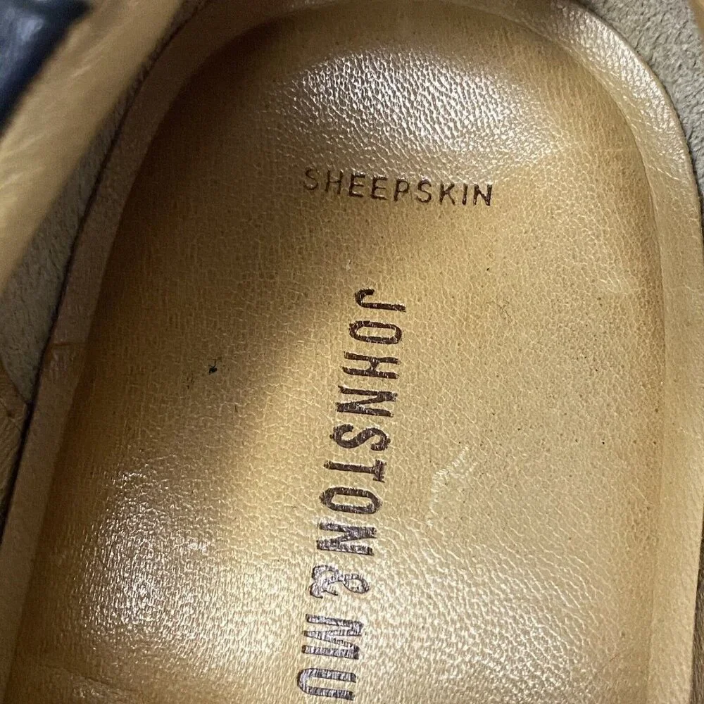 Johnston & Murphy sheepskin leather Oxford‎ shoes contrast stitch Men 13m Brazil
